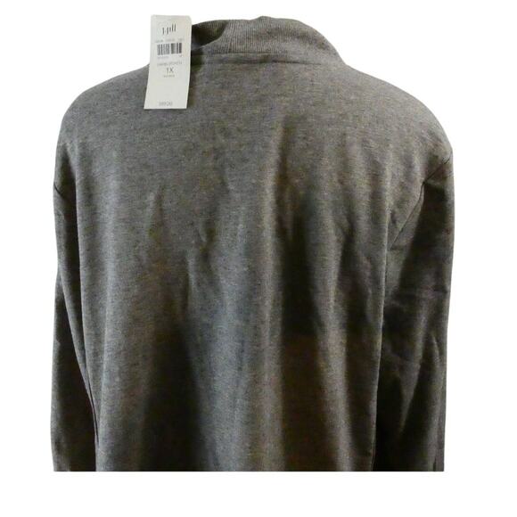 Pure Jill Women's 1X Tunic Blouse Gray Pockets Mock Neck NWT - Picture 5 of 5